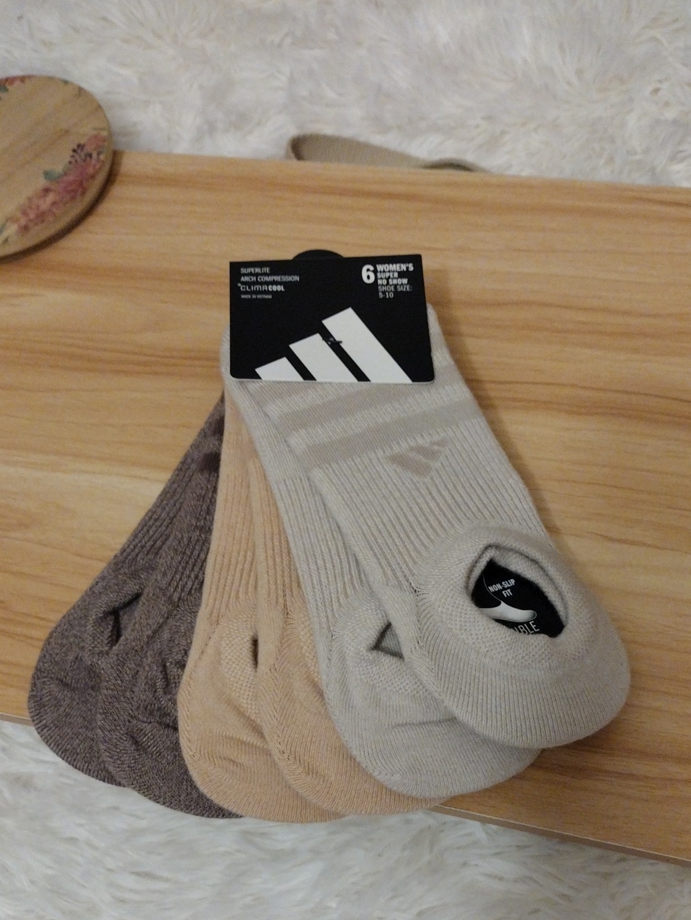 adidas Women's No-Show Athletic Socks - Taupe, Beige, Natural (6-Pack)